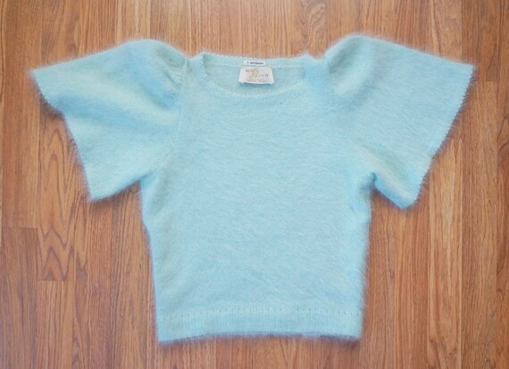 Vintage 1970s Mary Farrin Sweater / Mint Green An… - image 9