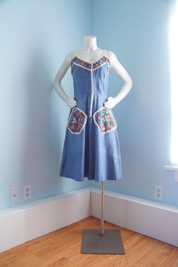 Vintage 1970s Girasol Dress / Gonzalo Bauer Mexica