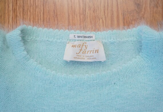 Vintage 1970s Mary Farrin Sweater / Mint Green An… - image 10