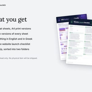Web Developer Cheat Sheet Bundle, HTML CSS Git, Launch Checklist (Digital Download)