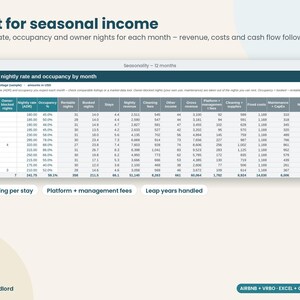 Airbnb Deal Analyzer Spreadsheet: Short-Term Rental Investment Calculator and Rental Arbitrage, Excel Sheets image 3
