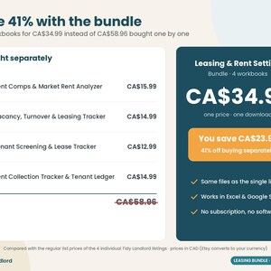 Pakket voor verhuurders: verhuur en huurprijsbepaling, huurvergelijkingsanalyse, leegstandsmonitor, huurderscreening, huurmonitor (Excel, Google Sheets) afbeelding 7