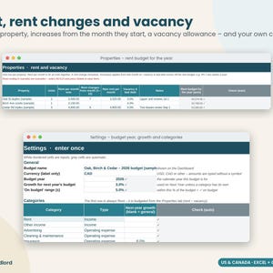 Rental Property Budget Planner 2027, Budget vs Actual Spreadsheet, Landlord Cash Flow Forecast, NOI Tracker, Excel Google Sheets image 4