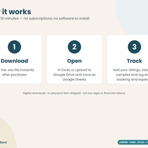 Airbnb Host Income and Expense Tracker Spreadsheet, VRBO Short-Term Rental Bookkeeping, Occupancy ADR RevPAR, Excel & Google Sheets image 8