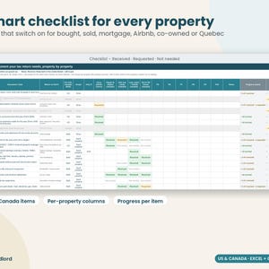 Landlord Tax Prep Organizer 2026: Rental Property Tax Checklist and 1099-NEC Tracker, Excel Google Sheets image 2