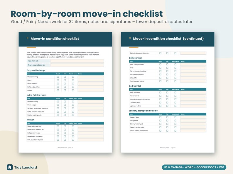 Tenant Welcome Packet Editable, Landlord Welcome Letter, Move In Checklist, Rental Welcome Book, Word Google Docs, Fillable PDF image 5