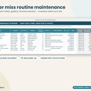 Landlord Maintenance Log & Security Deposit Tracker, Move In Move Out Inspection Checklist, Repair Log, Vendor List, Excel Google Sheets image 4