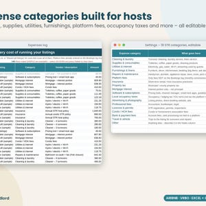 Airbnb Host Income and Expense Tracker Spreadsheet, VRBO Short-Term Rental Bookkeeping, Occupancy ADR RevPAR, Excel & Google Sheets image 5
