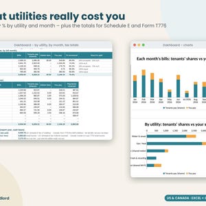 Utility Bill Split Calculator, RUBS Landlord Spreadsheet, Tenant Utility Billing, Shared Meter, Rental Property, Excel Google Sheets image 7