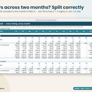 Airbnb Host Income and Expense Tracker Spreadsheet, VRBO Short-Term Rental Bookkeeping, Occupancy ADR RevPAR, Excel & Google Sheets image 4
