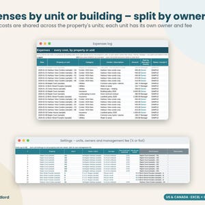 Spreadsheet voor vastgoedbeheerder, sjabloon voor huurlijst en eigenaarsoverzicht voor appartementencomplexen, tracker voor beheerkosten en -uitgaven, Excel Google Sheets afbeelding 5