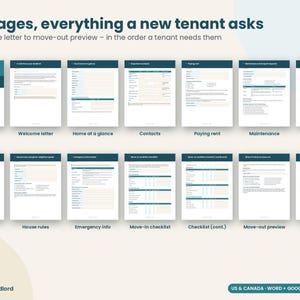 Tenant Welcome Packet Editable, Landlord Welcome Letter, Move In Checklist, Rental Welcome Book, Word Google Docs, Fillable PDF image 2