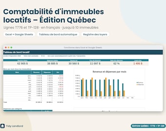 Comptabilité immeubles locatifs Québec, T776 & TP-128, tableur propriétaire, revenus et dépenses de location, Excel, Google Sheets