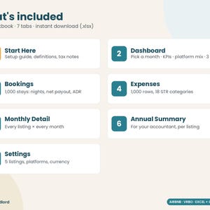 Airbnb Host Income and Expense Tracker Spreadsheet, VRBO Short-Term Rental Bookkeeping, Occupancy ADR RevPAR, Excel & Google Sheets image 7