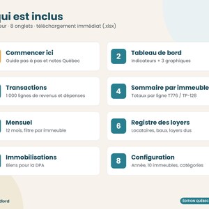 Comptabilité immeubles locatifs Québec, T776 & TP-128, tableur propriétaire, omzet en locatieafhankelijkheden, Excel, Google Spreadsheets afbeelding 7