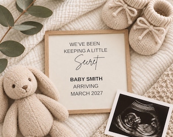 Digital baby announcement, simple and neutral