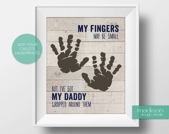 DADDY // FATHERS DAY - My Fingers May Be Small, Daddy, Footprints, Wood // Instant Download
