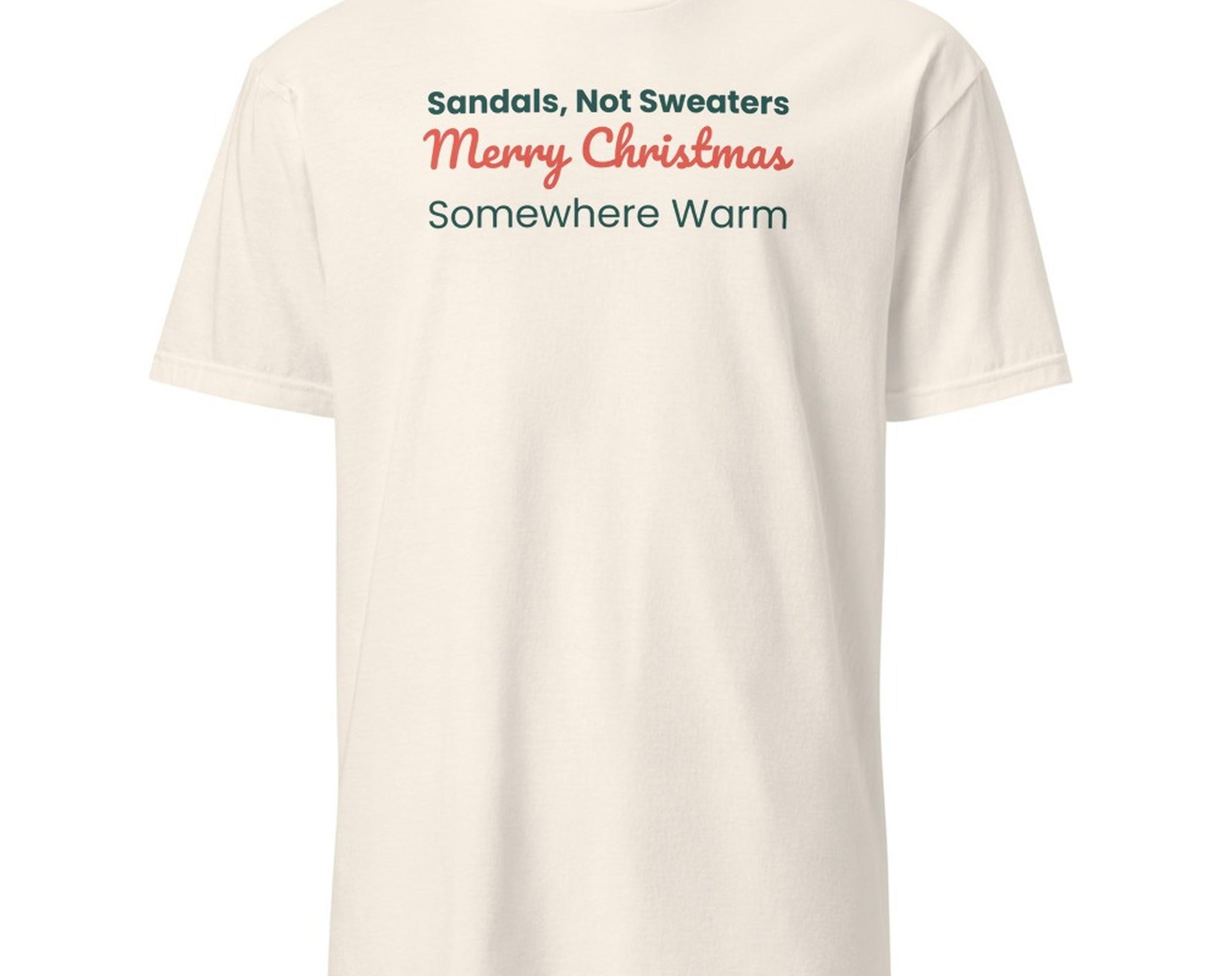 Sandals Not Sweaters Christmas Tee photo 1