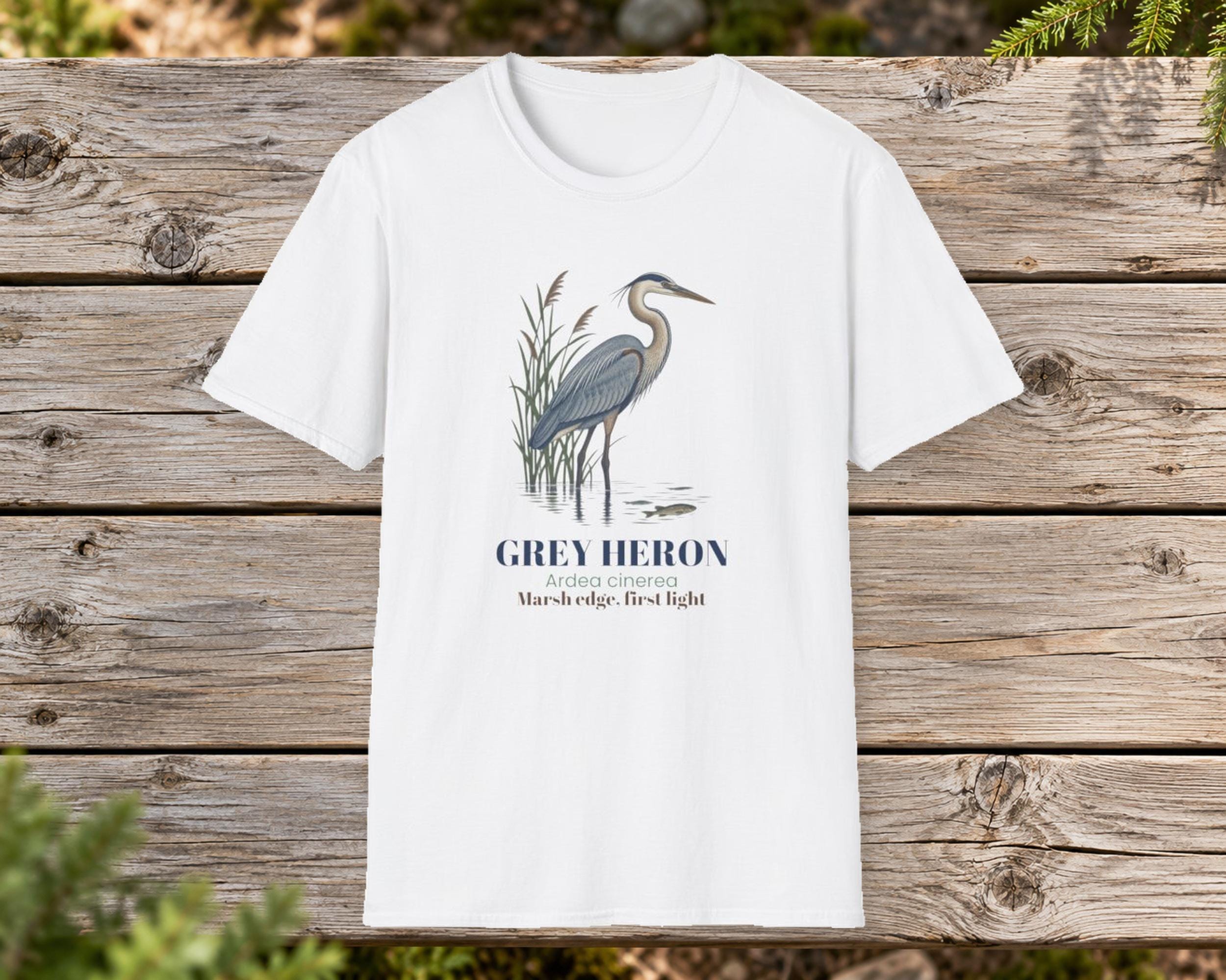 Grey Heron Field Log Tee photo 2