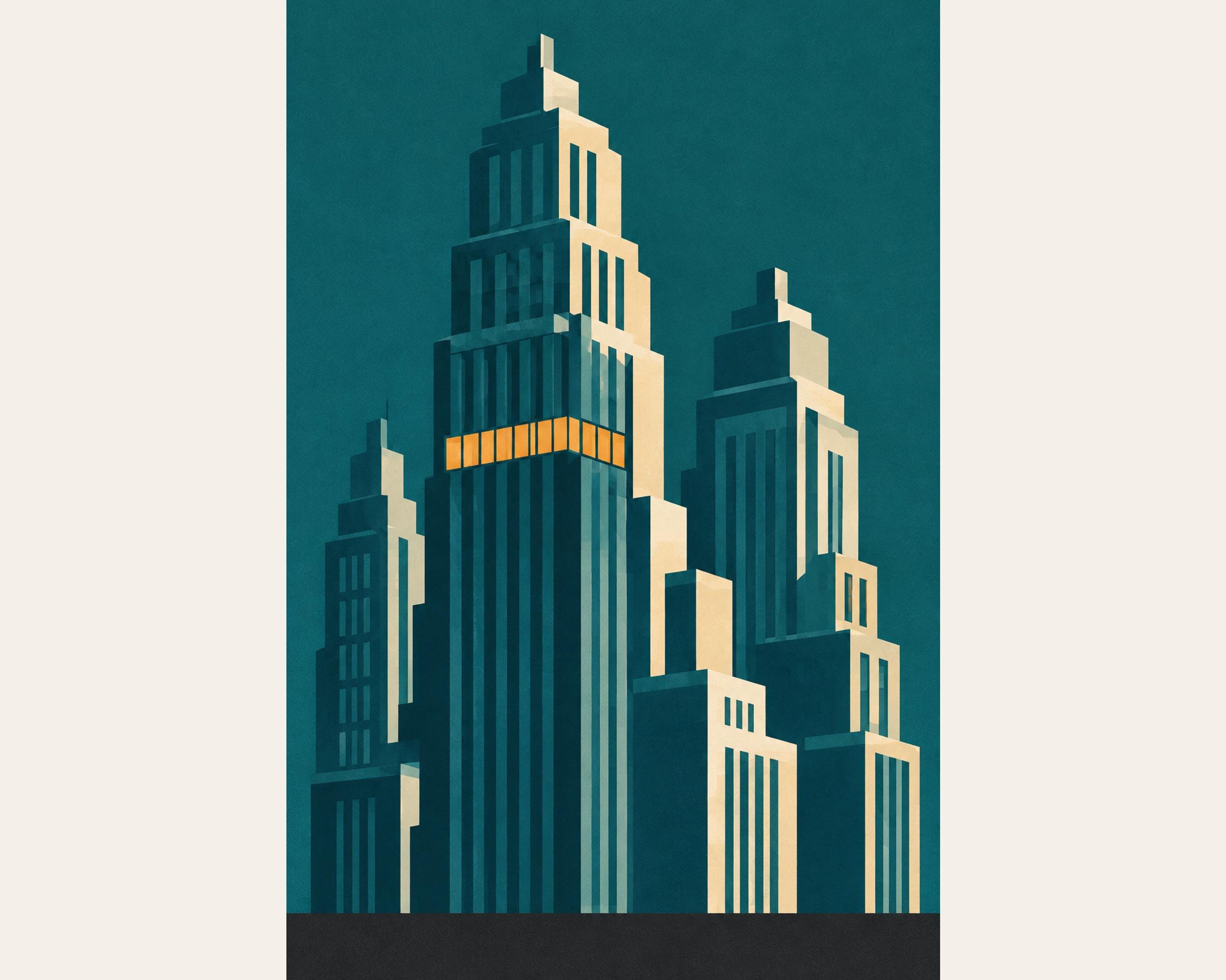 Vertical City Skyline Poster photo 4