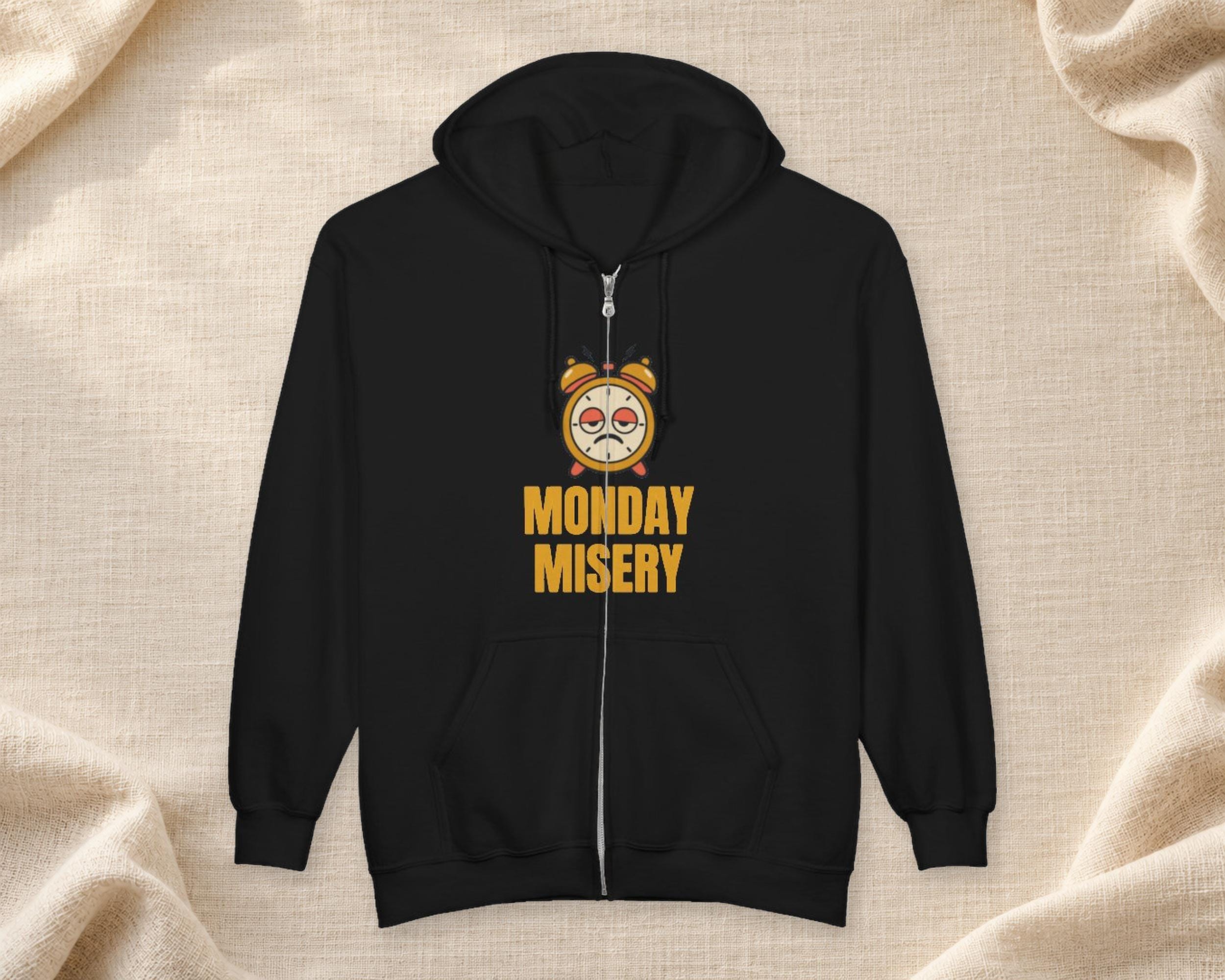 Monday Misery Grumpy Alarm Clock Hoodie photo 1