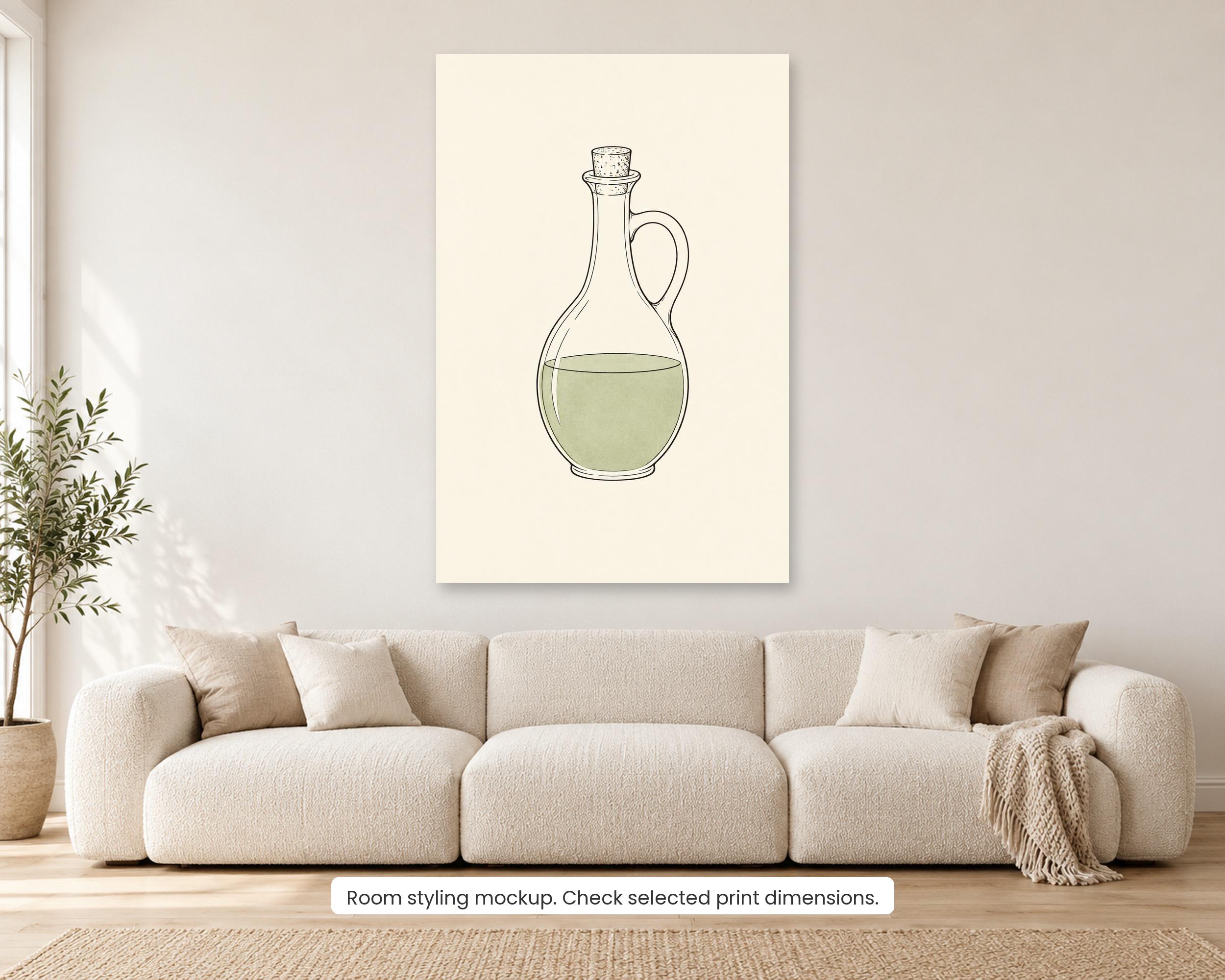 Olive Oil Cruet Line Canvas Print photo 2