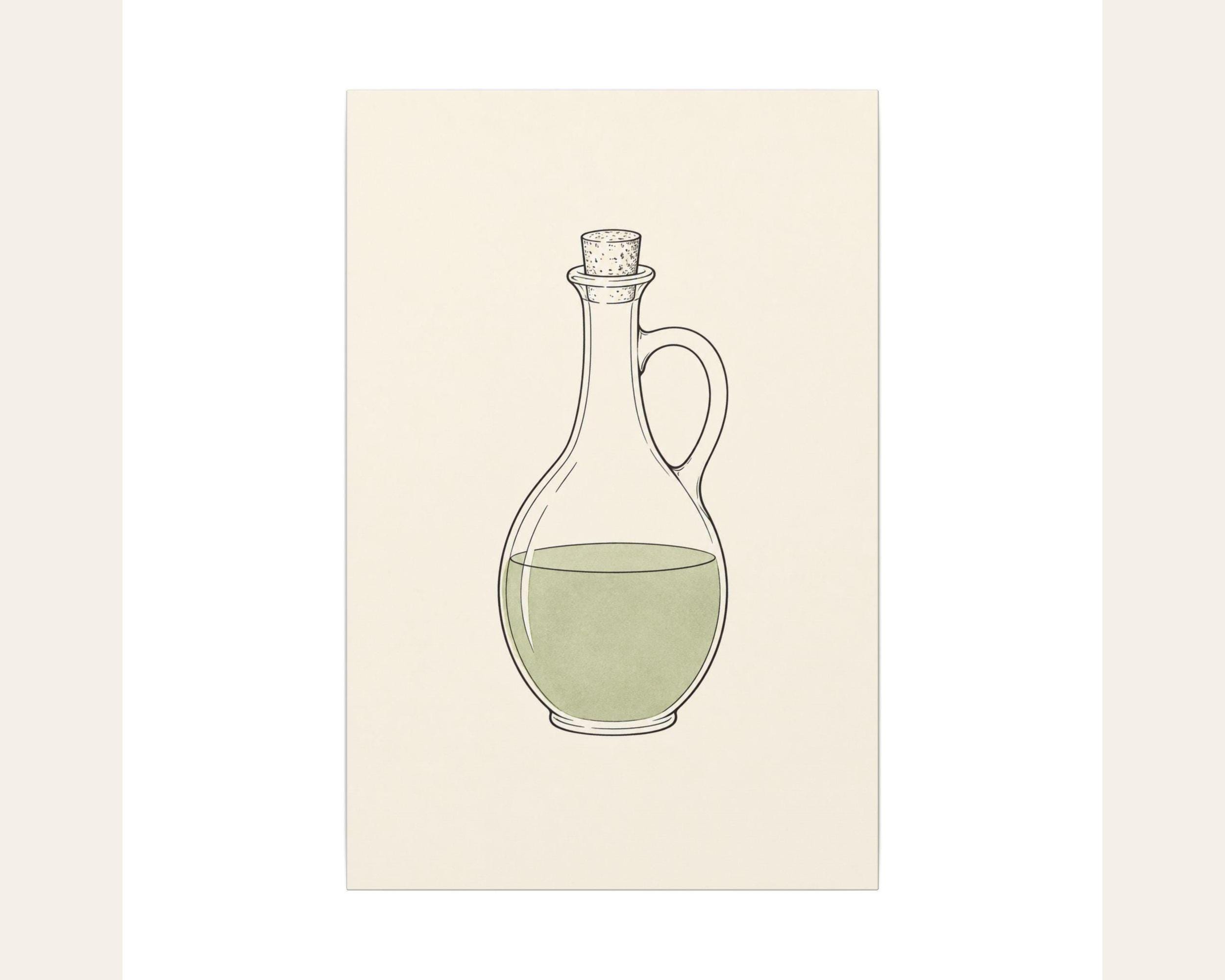 Olive Oil Cruet Line Canvas Print photo 3