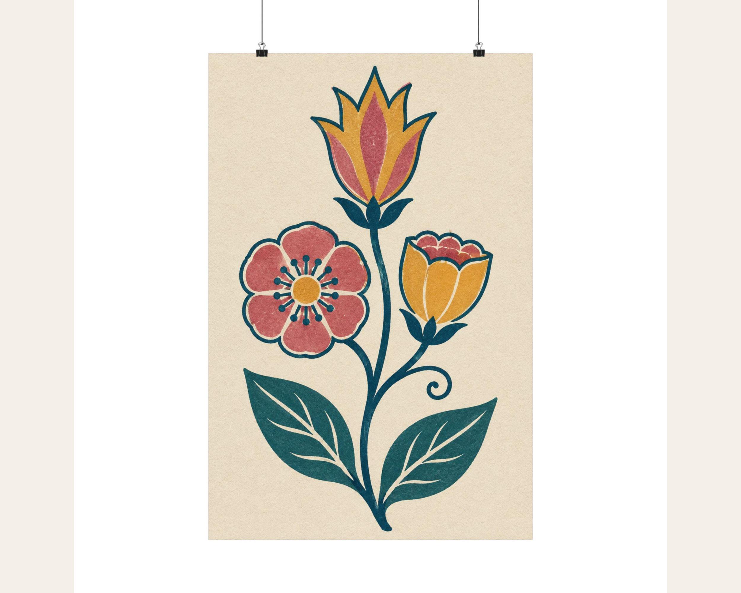 Folk Bloom Cluster Poster photo 3