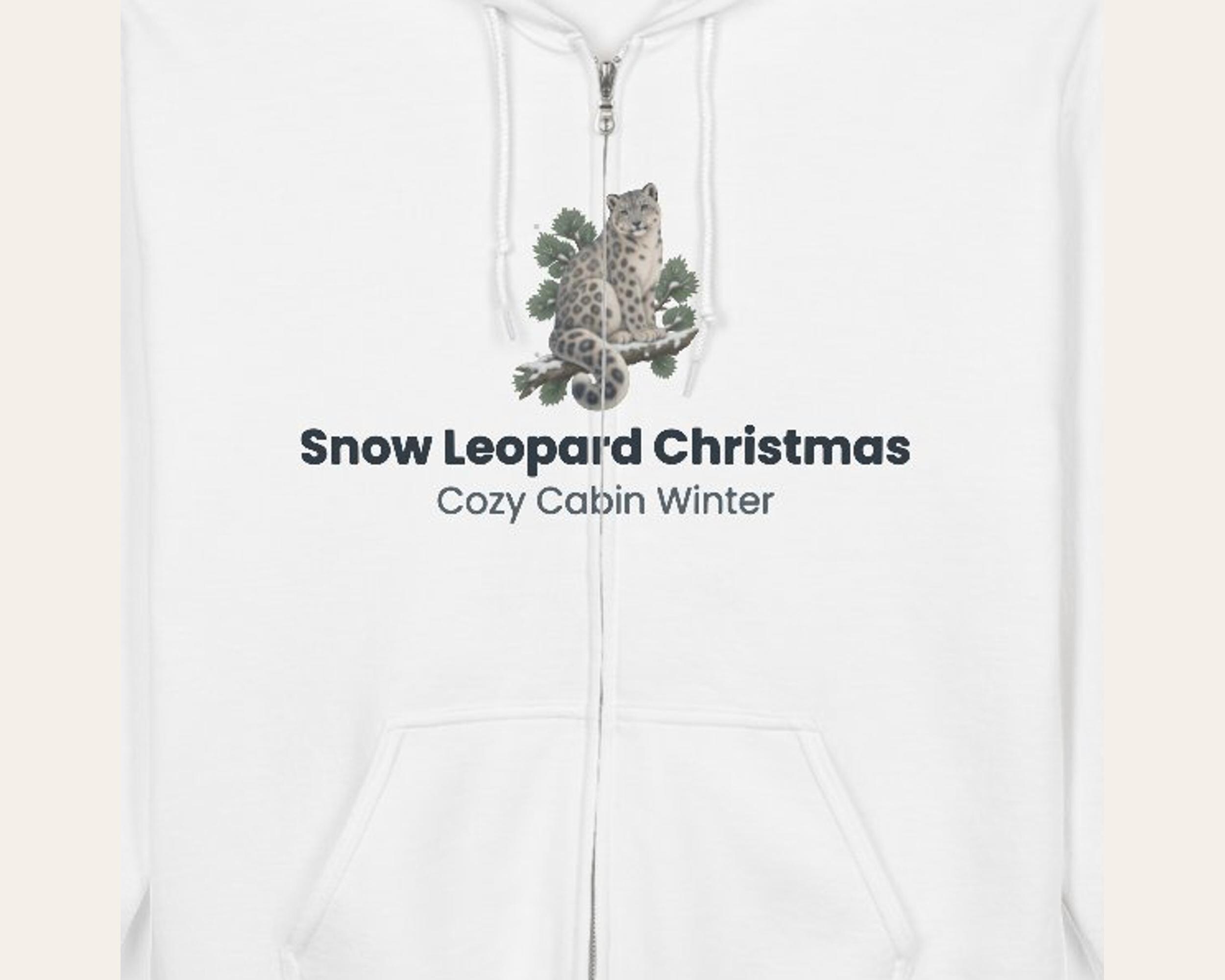 Snow Leopard Christmas Hoodie photo 3