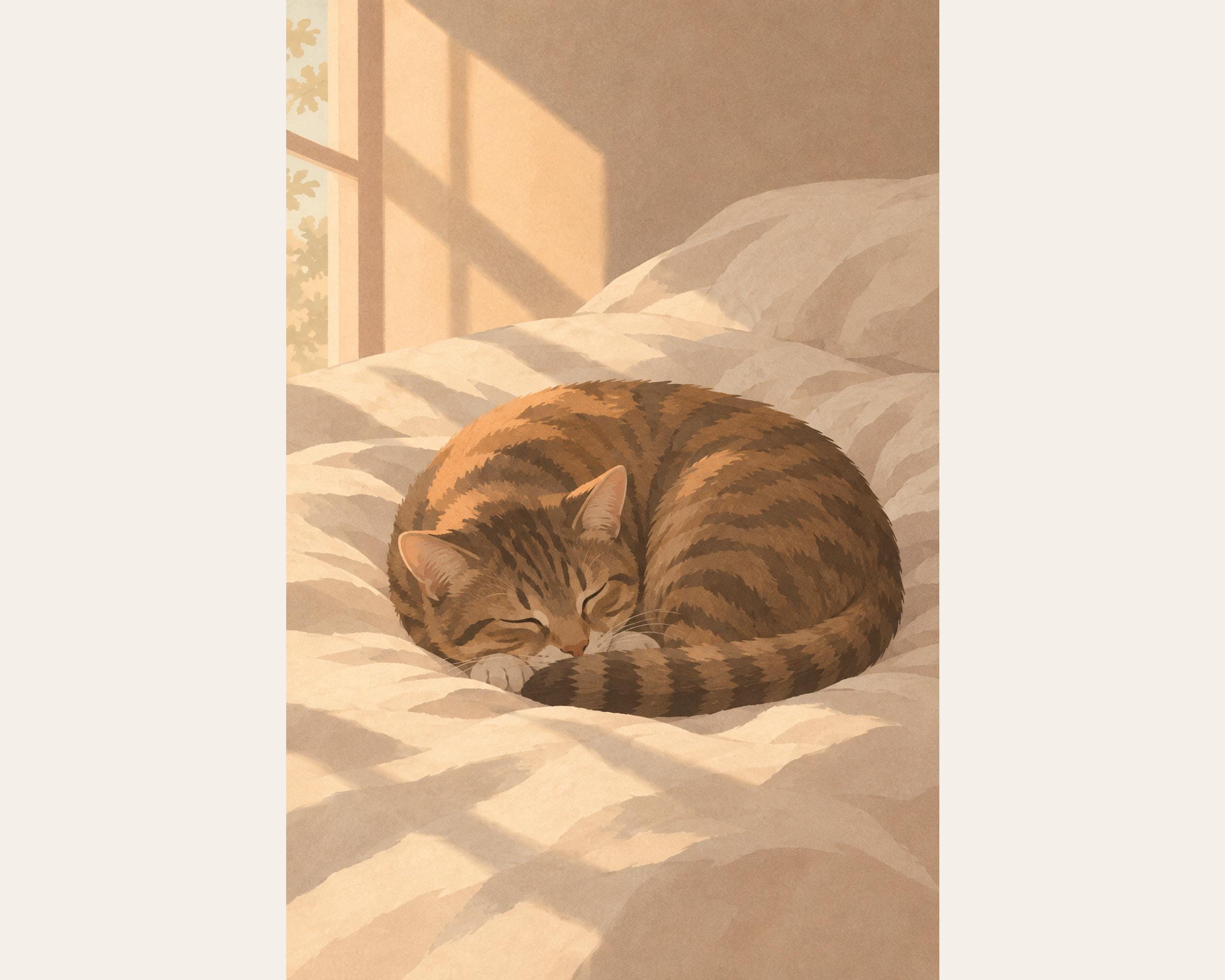 Morning Tabby on Linen photo 4