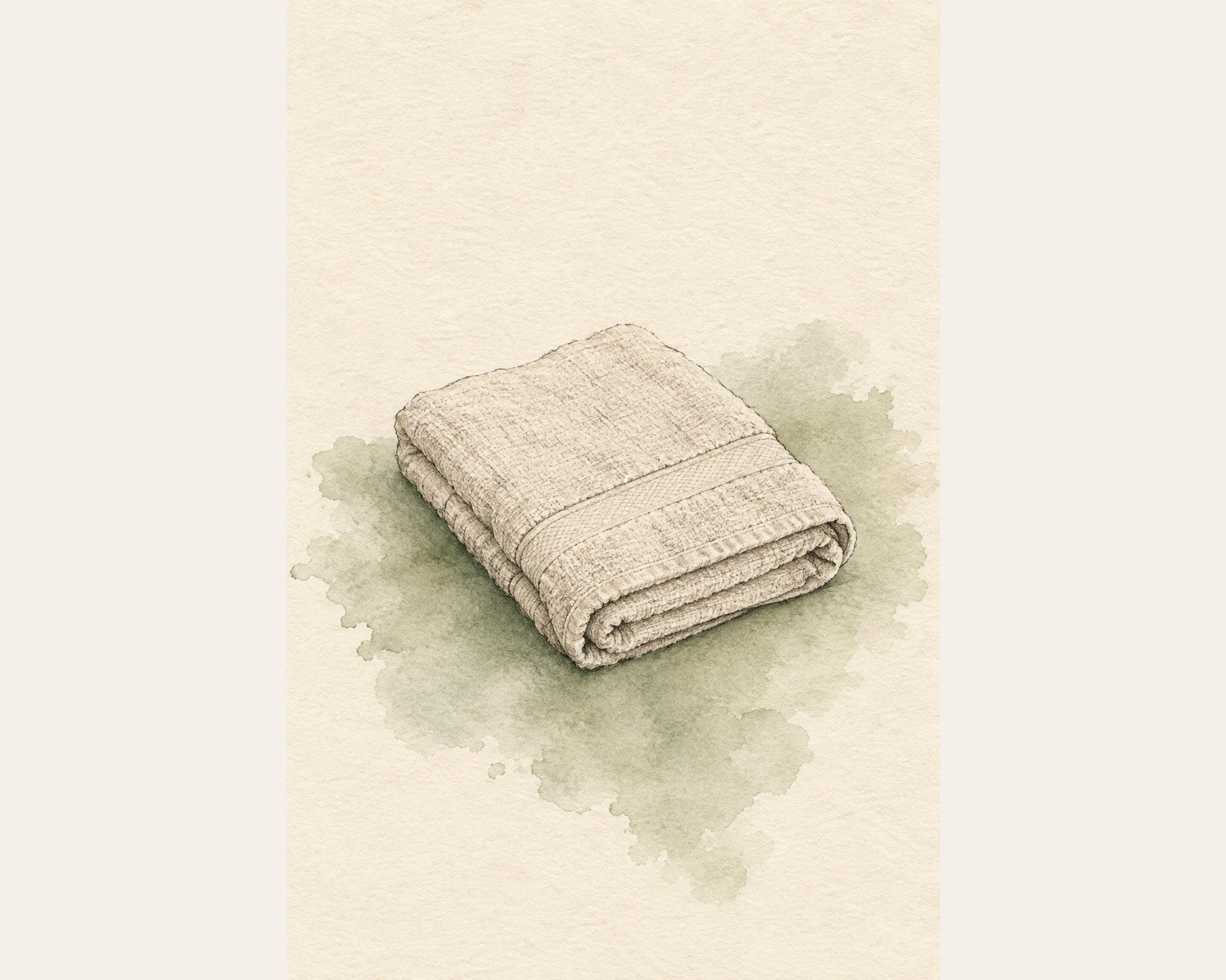 Folded Towel Line Study Bathroom Poster photo 4