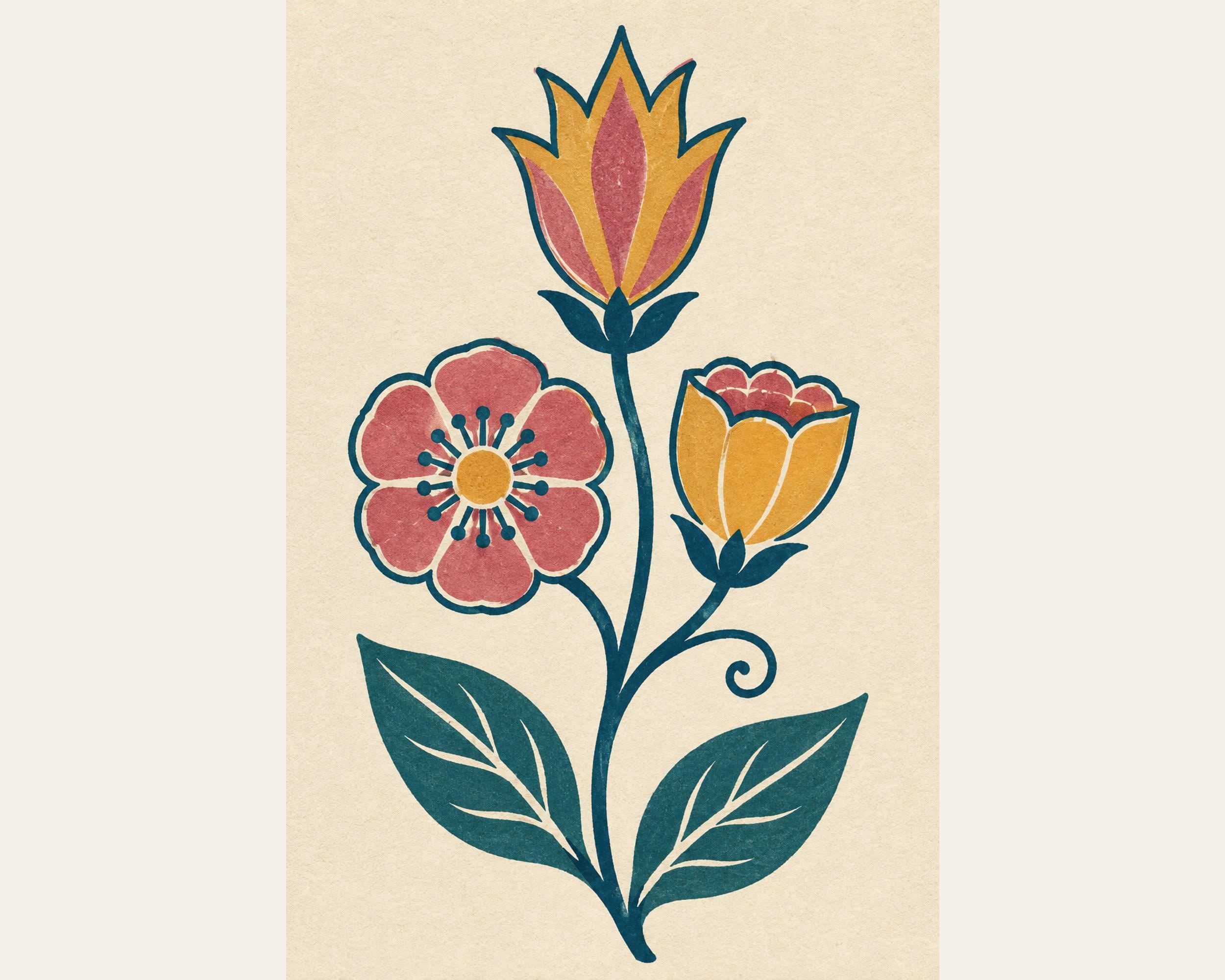 Folk Bloom Cluster Poster photo 4