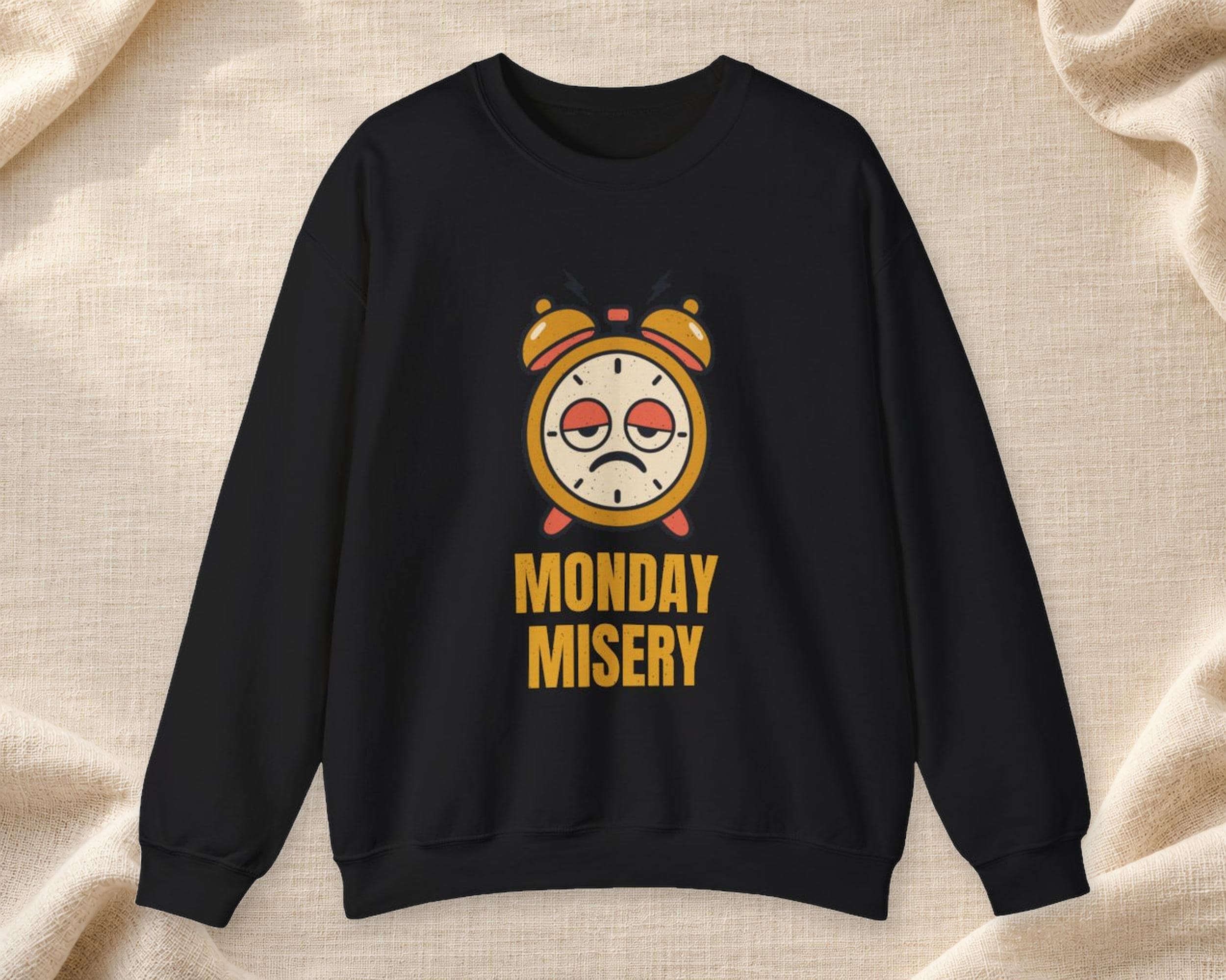 Monday Misery Grumpy Alarm Clock Sweatshirt photo 2
