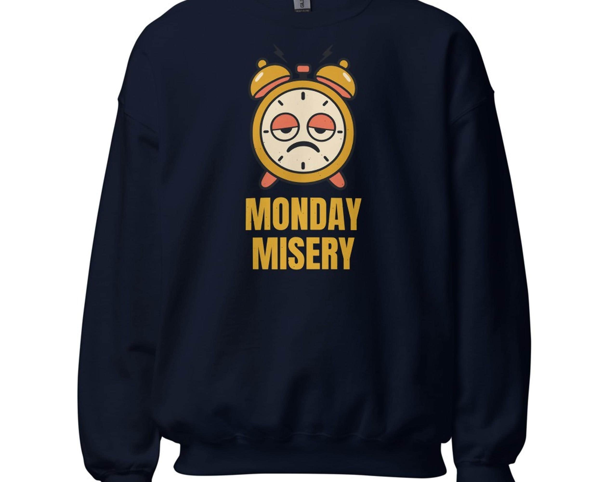 Monday Misery Grumpy Alarm Clock Sweatshirt photo 1