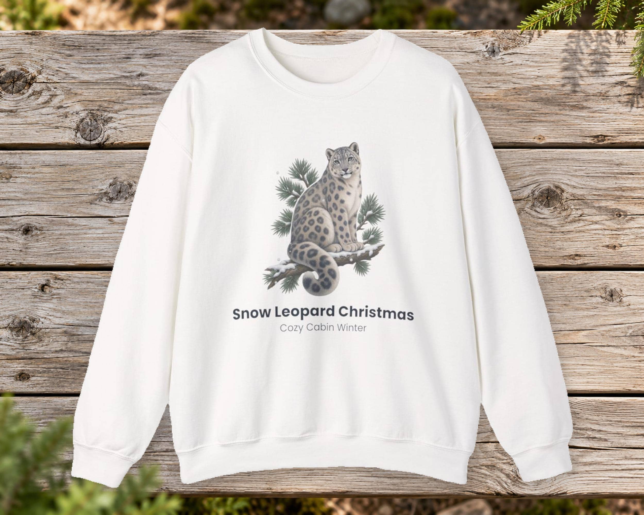 Snow Leopard Christmas Crewneck photo 2