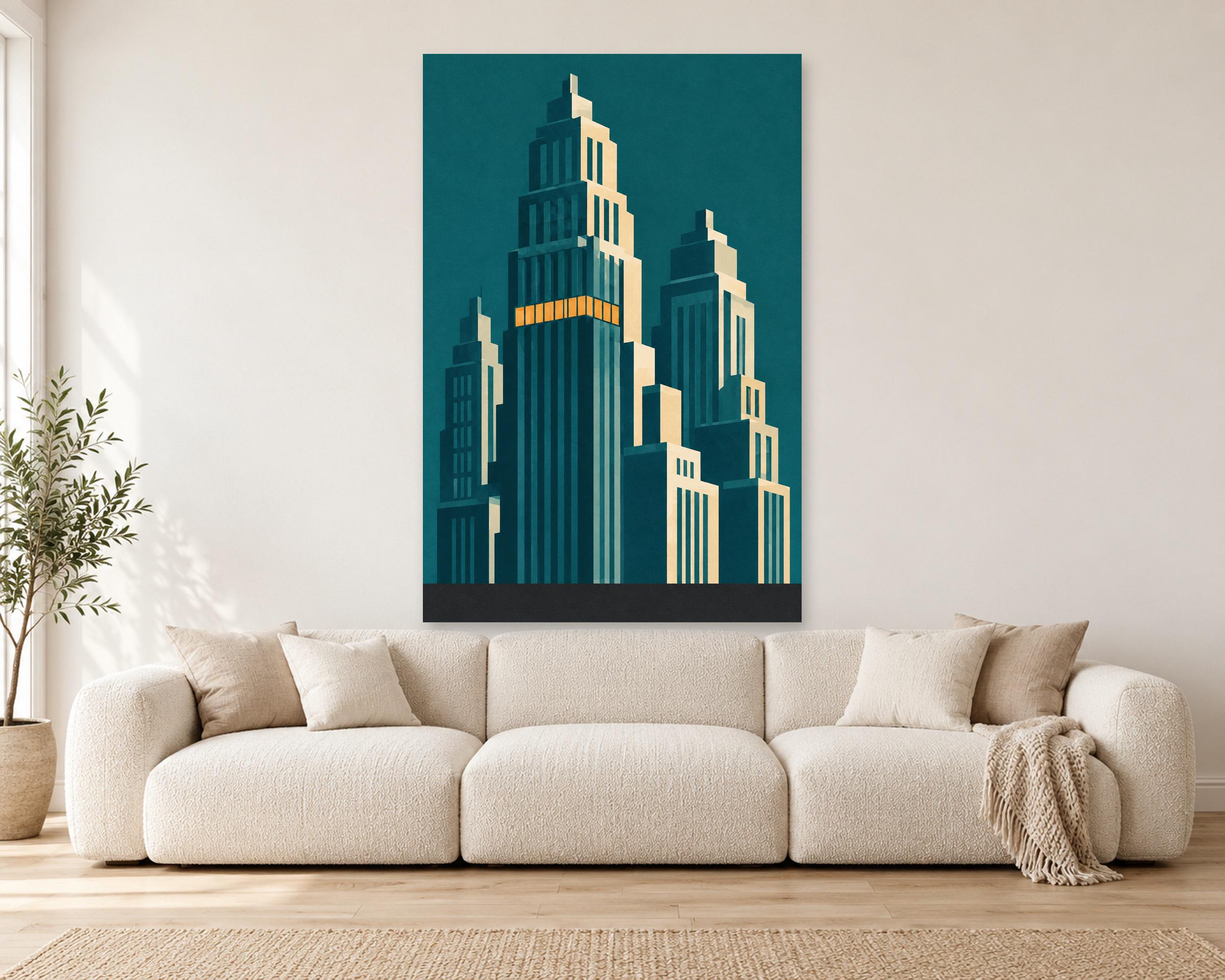 Vertical City Skyline Canvas Print photo 1