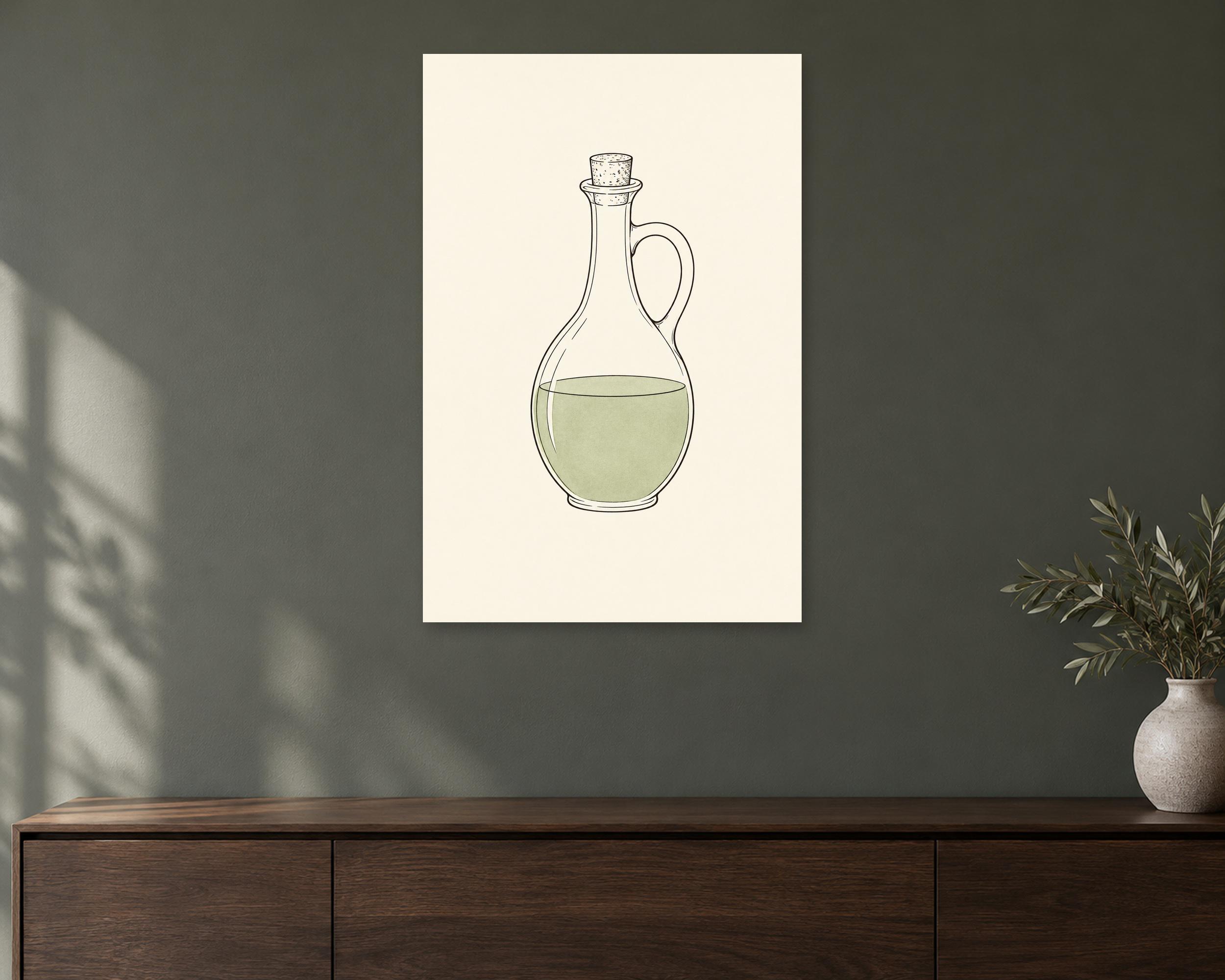 Olive Oil Cruet Line Canvas Print photo 1