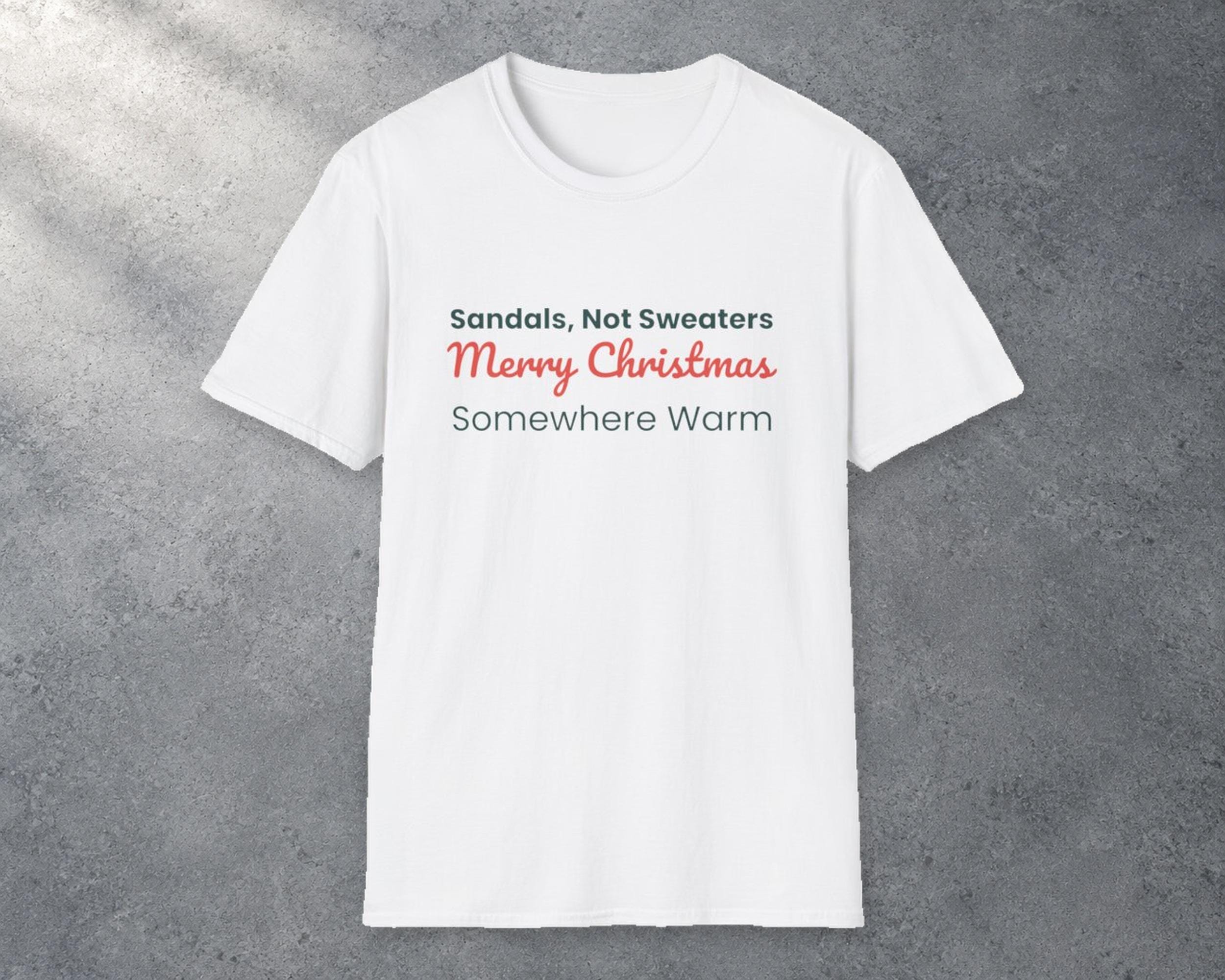 Sandals Not Sweaters Christmas Tee photo 2