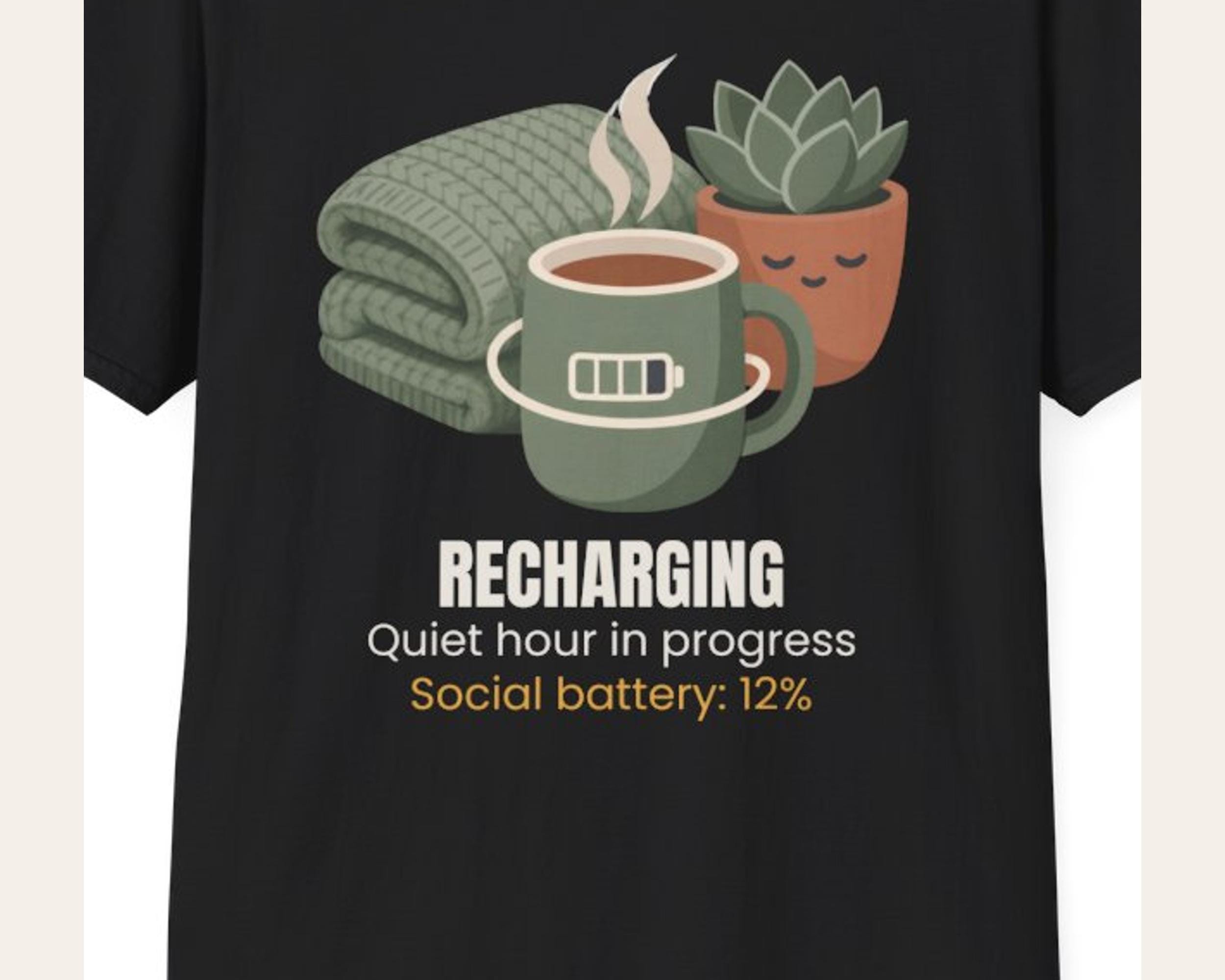 Recharging Low Battery Coworker Tee photo 3