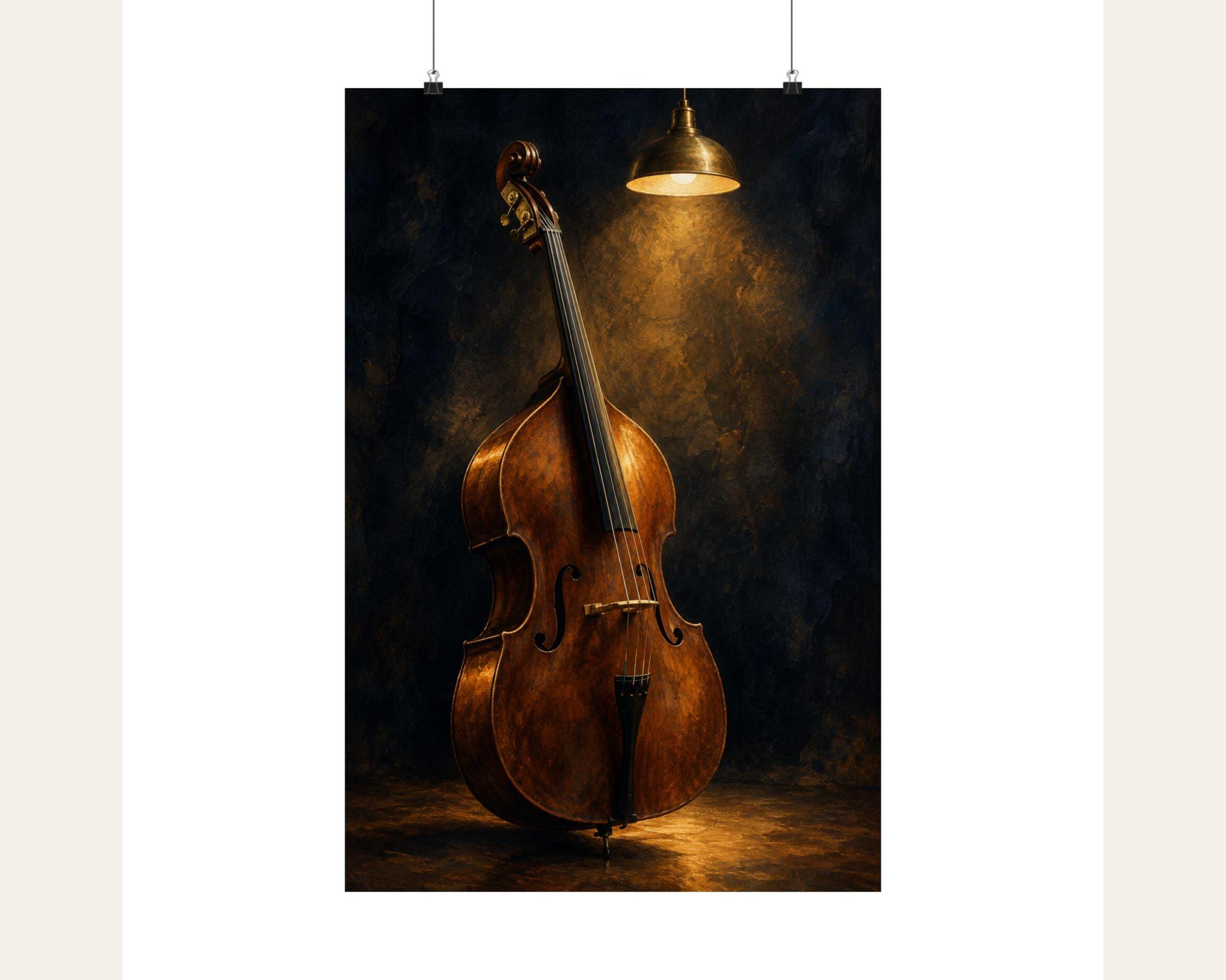 Solo Upright Bass in Lamplight Poster photo 3