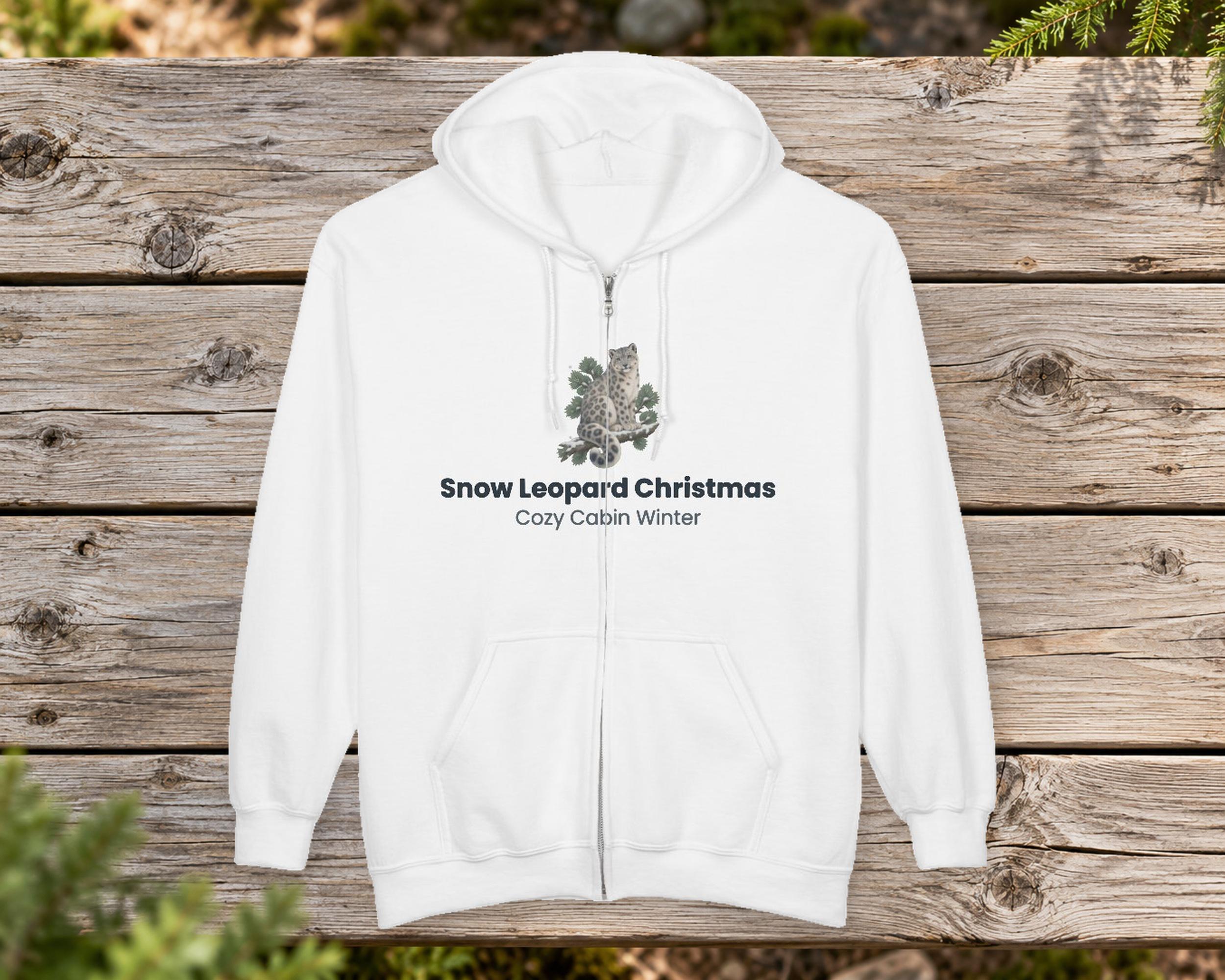 Snow Leopard Christmas Hoodie photo 2
