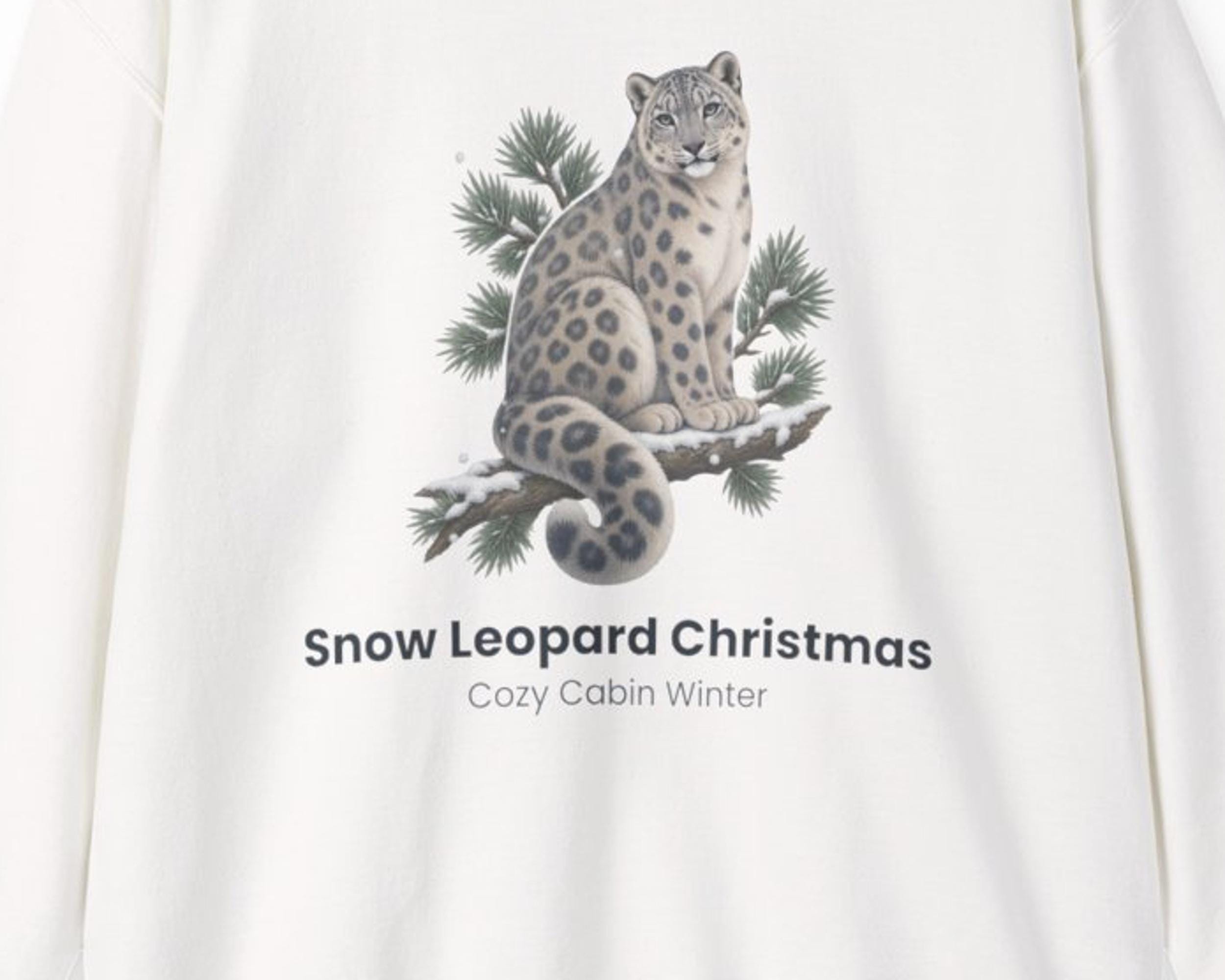 Snow Leopard Christmas Crewneck photo 3