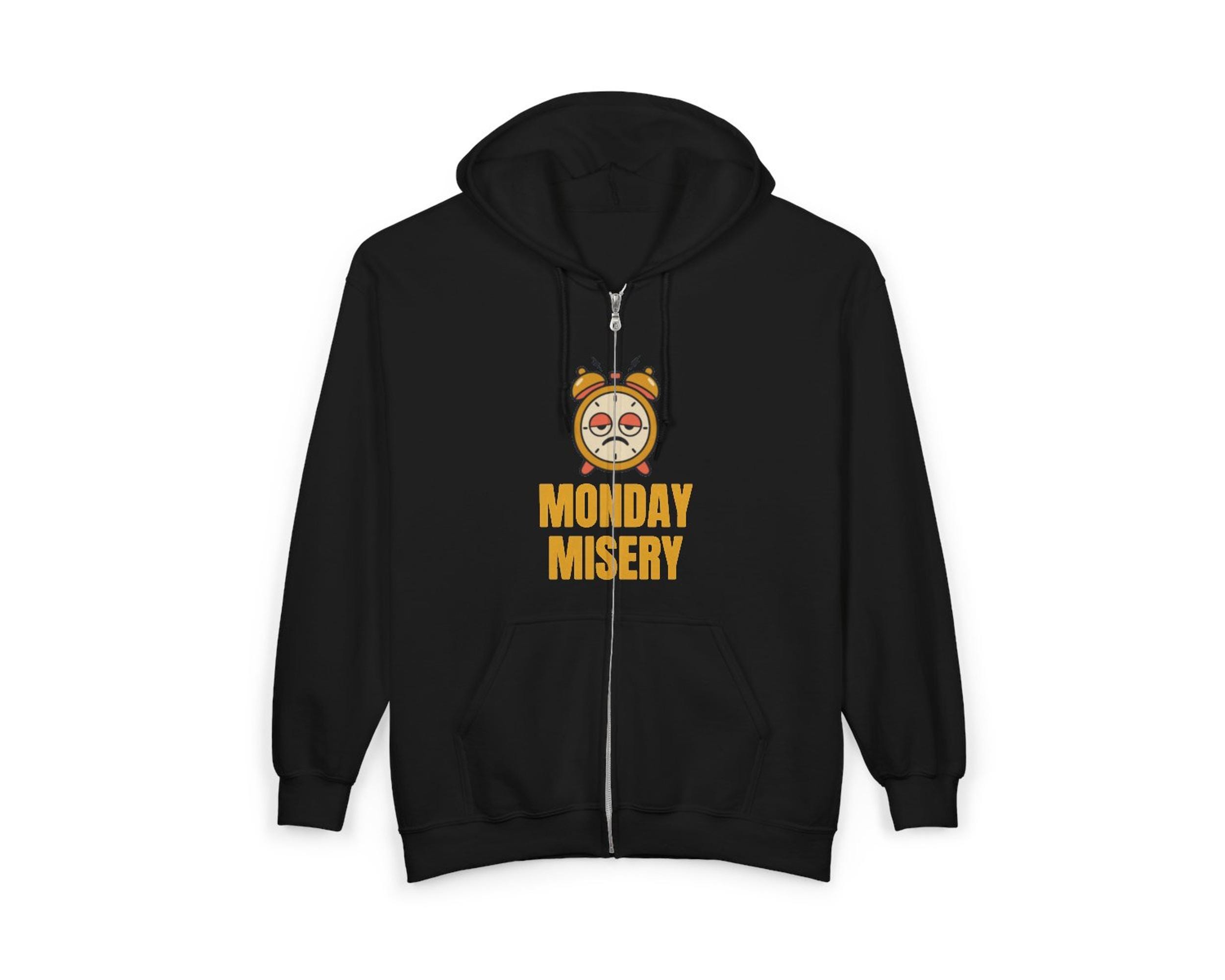 Monday Misery Grumpy Alarm Clock Hoodie photo 4
