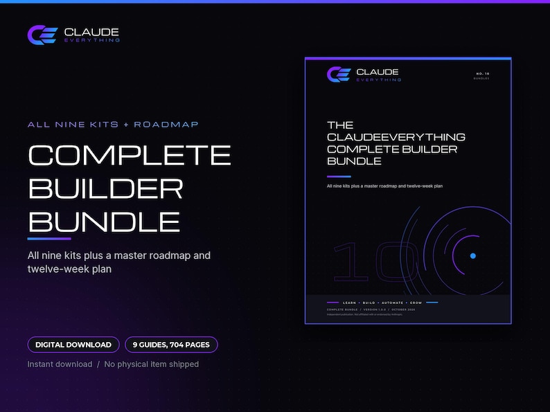 Claude Code Complete Builder Bundle: Negen handleidingen, sjablonen, starterkits, stappenplan voor 12 weken afbeelding 1