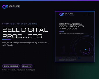 Sell Digital Products with Claude: Etsy Seller Guide PDF, Planning Worksheets, Pricing Calculator