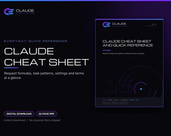 Aide-mémoire et guide de référence rapide Claude : Formules de requêtes de l’assistant IA, glossaire, PDF imprimable
