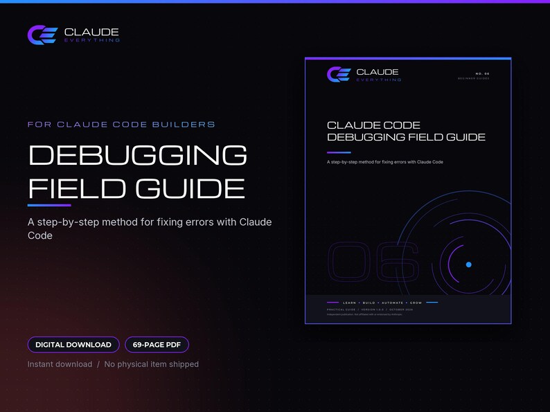 Claude Code Debugging Field Guide, Error Catalog, Bug Report Template and Practice Exercises image 1