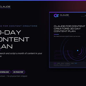AI Content Creator Guide with Claude: 30 Day Social Media Planner PDF and Worksheet