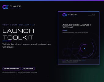 AI Business Launch Toolkit, Idea Validation Worksheets, Offer Planner and Landing Page Guide
