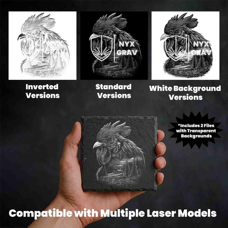 Rooster Double Exposure PNG, Farm Landscape Laser Engraving Design ...